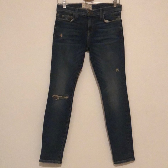 New Current Elliott The Stiletto Wren Destroy cropped ankle distressed rip jeans - Picture 4 of 12